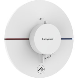 Baterii de baie Baterie cada - dus termostatata Hansgrohe ShowerSelect Comfort S cu montaj incastrat, necesita corp ingropat, alb mat