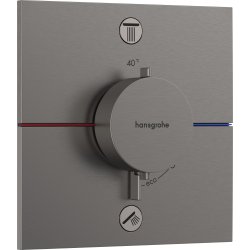 Default Category SensoDays Baterie cada - dus termostatata Hansgrohe ShowerSelect Comfort E cu 2 functii, montaj incastrat, necesita corp ingropat, negru periat