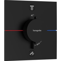 Baterie cada - dus termostatata Hansgrohe ShowerSelect Comfort E cu 2 functii, montaj incastrat, necesita corp ingropat, negru mat
