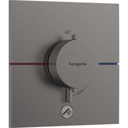 Baterii incastrate cada - dus Baterie dus termostatata Hansgrohe ShowerSelect Comfort E cu montaj incastrat, necesita corp ingropat, negru periat