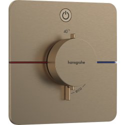 Baterii de baie Baterie dus termostatata Hansgrohe ShowerSelect Comfort Q On/Off cu montaj incastrat, necesita corp ingropat, bronz periat