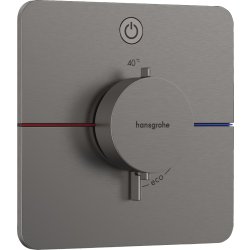 Baterii incastrate cada - dus Baterie dus termostatata Hansgrohe ShowerSelect Comfort Q On/Off cu montaj incastrat, necesita corp ingropat, negru periat