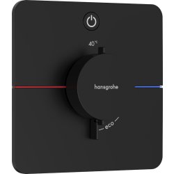Baterii de baie Baterie dus termostatata Hansgrohe ShowerSelect Comfort Q On/Off cu montaj incastrat, necesita corp ingropat, negru mat
