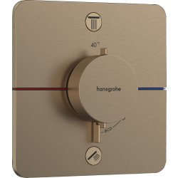 Baterie cada - dus termostatata Hansgrohe ShowerSelect Comfort Q cu 2 functii, montaj incastrat, necesita corp ingropat, bronz periat