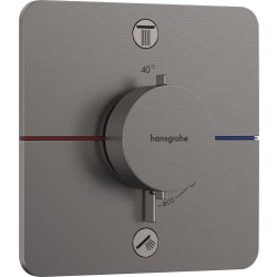 Baterii de baie Baterie cada - dus termostatata Hansgrohe ShowerSelect Comfort Q cu 2 functii, montaj incastrat, necesita corp ingropat, negru periat