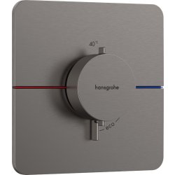 Baterii incastrate cada - dus Baterie dus termostatata Hansgrohe ShowerSelect Comfort Q cu montaj incastrat, necesita corp ingropat, negru periat