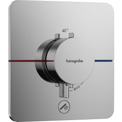 Baterii incastrate cada - dus Baterie dus termostatata Hansgrohe ShowerSelect Comfort Q cu montaj incastrat, necesita corp ingropat, crom