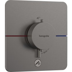 Baterie dus termostatata Hansgrohe ShowerSelect Comfort Q cu montaj incastrat, necesita corp ingropat, negru periat