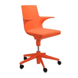 Default Category SensoDays Scaun birou cu brate Kartell Spoon Chair, design Antonio Citterio & Toan Nguyen, portocaliu