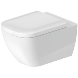 Obiecte sanitare Set vas WC suspendat Duravit Happy D.2 Rimless,  finisaj WonderGliss si capac cu inchidere lenta