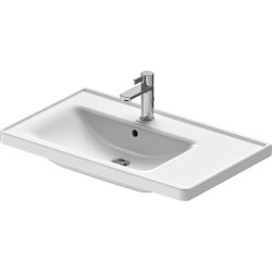 Obiecte sanitare Lavoar asimetric Duravit D-Neo 80cm, montare pe mobilier, orientare stanga, alb