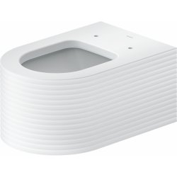 Vase WC Vas wc suspendat Duravit Millio DuroCast, interior ceramic alb cu HygieneGlaze, Surface Grooves, alb mat satinat