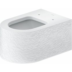 Vase WC Vas wc suspendat Duravit Millio DuroCast, interior ceramic alb cu HygieneGlaze, Surface Pattern, alb mat satinat