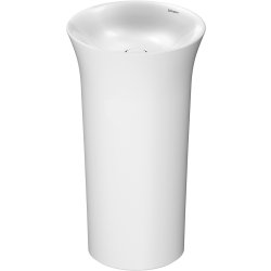 Lavoare baie Lavoar freestanding Duravit White Tulip 50cm, fara orificiu baterie, fara preaplin, ventil ceramic, alb