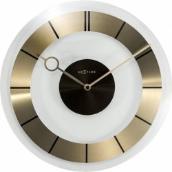 Ceasuri Ceas de perete NeXtime Retro Gold 31cm