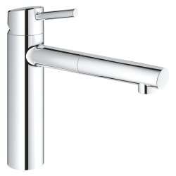 Baterie bucatarie Grohe Concetto cu dus extractibil, crom