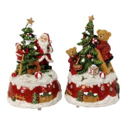 Textile & Deco & Parfumuri casa Set 2 figurine muzicale Deko Senso Bear & Santa music box