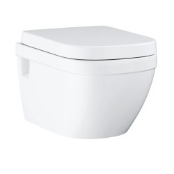 Seturi vase WC Set vas wc Grohe Euro Ceramic Rimless cu capac cu inchidere lenta si Quick Release, alb