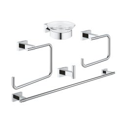 Accesorii baie Set 5 accesorii baie Grohe Essentials Cube Master 5-in-1, crom