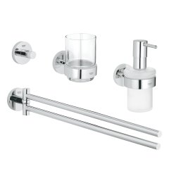 Accesorii baie Set 4 accesorii baie Grohe Essential Master 4-in-1, 40846001, crom