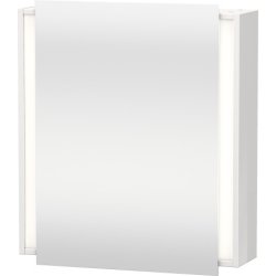 Dulapuri baie cu oglinda Dulap cu oglinda si iluminare Duravit Ketho 65x75cm, deschidere stanga, alb lucios