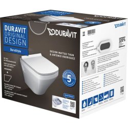 Obiecte sanitare Set vas WC suspendat Duravit Durastyle Rimless Compact si capac inchidere lenta