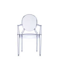 Scaune Set 2 scaune Kartell Louis Ghost design Philippe Starck, bleu transparent