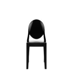 Scaune Set 2 scaune Kartell Victoria Ghost design Philippe Starck, negru lucios