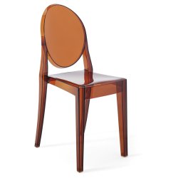 Mobilier Set 2 scaune Kartell Victoria Ghost design Philippe Starck, maro transparent
