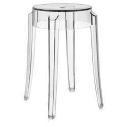 Mobilier Set 2 scaune Kartell Charles Ghost design Philippe Starck, h45cm, transparent