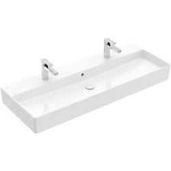 Obiecte sanitare Lavoar dublu Villeroy & Boch Memento 2.0 CeramicPlus 120cm cu preaplin, alb Alpin