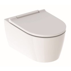 Obiecte sanitare Set vas wc suspendat Geberit ONE Rimfree TurboFlush cu capac inchidere lenta si sistem QuickRelease, finisaj KeraTect