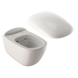 Seturi vase WC Set vas wc suspendat Geberit Citterio Rimfree 56cm, KeraTect si capac cu inchidere lenta, alb