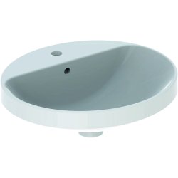 Obiecte sanitare Lavoar oval Geberit VariForm 50x45cm, montare in blat, alb