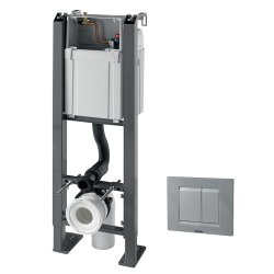Rezervoare WC Set rezervor incastrat Wirquin Chrono cu cadru metalic sistem de fixare si clapeta Essentiel alba