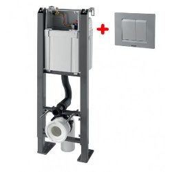 Rezervoare WC Set rezervor incastrat Wirquin Chrono cu cadru metalic sistem de fixare si clapeta Essentiel crom