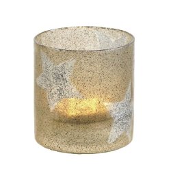 Craciun - Decoratiuni & Parfumuri casa Suport lumanare Deko Senso Votive Stars, 10cm, gri - argintiu