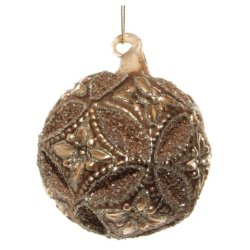 Craciun - Decoratiuni brad Decoratiune brad Deko Senso Floral Jewel glob 8cm, sticla, maro