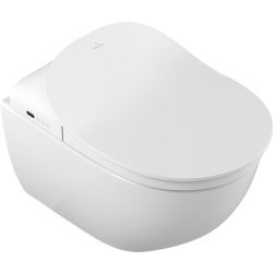 Obiecte sanitare Vas WC suspendat Villeroy & Boch Subway 2.0, 56x37cm, CeramicPlus, pentru capac cu funtie de bideu Viclean, Alb Alpin