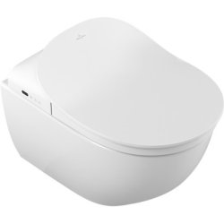 Obiecte sanitare Set vas WC suspendat Villeroy&Boch Subway 2.0 DirectFlush, CeramicPlus si capac cu inchidere lenta ViClean cu functie bideu electric