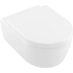 Set vas WC suspendat Villeroy & Boch Avento DirectFlush cu capac inchidere lenta, alb mat