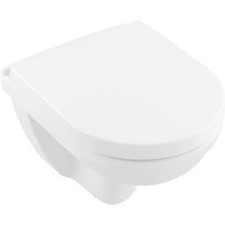 Seturi vase WC Set vas WC suspendat Villeroy & Boch O.Novo CeramicPlus 49x36cm Directflush si capac cu Inchidere lenta, alb Alpin