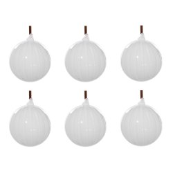 Craciun - Decoratiuni brad Set 6 decoratiuni brad Deko Senso glob 8cm, sticla, alb