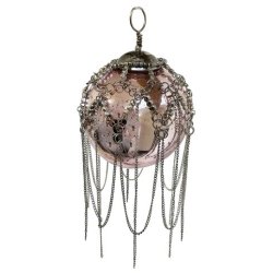 Craciun - Decoratiuni brad Decoratiune brad Deko Senso glob 8cm, sticla, roz antic cu lantisor argintiu