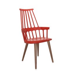 Scaune Set 2 scaune Kartell Comback, design Patricia Urquiola, rosu portocaliu - stejar