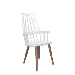 Mobilier Set 2 scaune Kartell Comback, design Patricia Urquiola, alb - stejar