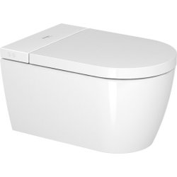 Set vas WC suspendat Duravit Starck f Plus compact 58cm si capac slim SensoWash cu functie de bideu