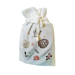 Craciun - Decoratiuni & Parfumuri casa Saculet Sander Embroidery Winter's Tale 20x30cm, 29 ecru