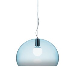 Pendule & Suspensii Suspensie Kartell FL/Y design Ferruccio Laviani, E27 max 15W LED, h33cm, bleu transparent