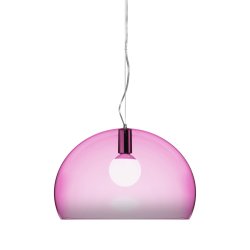 Suspensie Kartell FL/Y design Ferruccio Laviani, E27 max 15W LED, h33cm, rosu cardinal transparent
